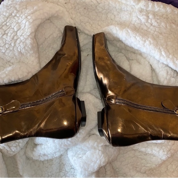 Claudia Cuiti Bronze Metallic Leather Ankle Boot - Picture 6 of 9